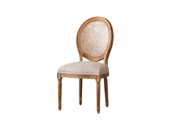 Стул Леон со спинкой из ротанга